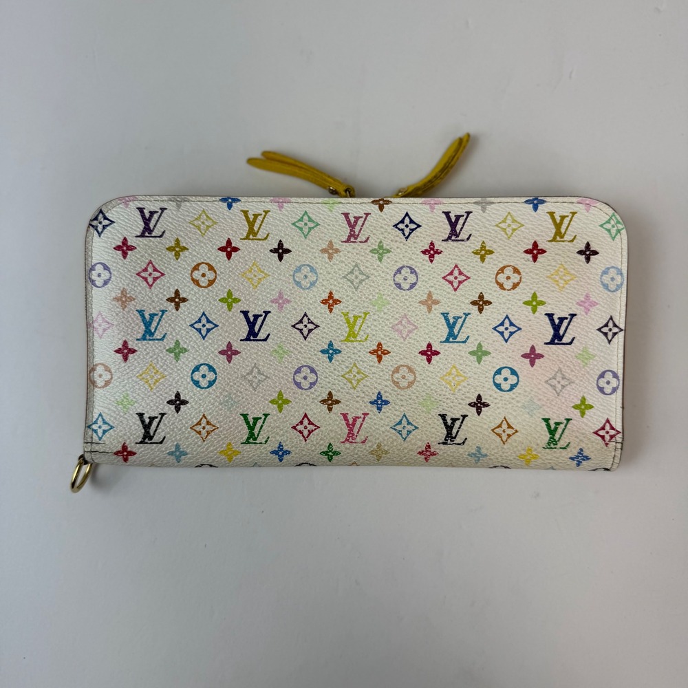 Louis Vuitton Monogram Multicolore Zippy Wallet White Yellow CA1019 Entrupy